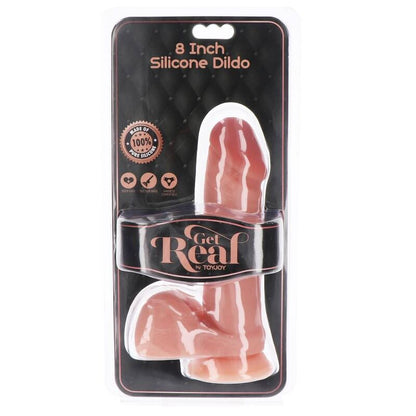 GET REAL - DILDO DE SILICONA 20,5 CM CON BOLAS COLOR PIEL
