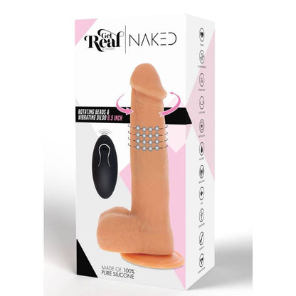 GET REAL - ROTATING BEADS VIBRATING SKIN DILDO