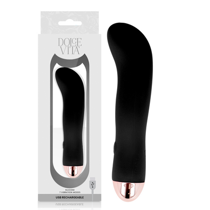 DOLCE VITA - VIBRADOR RECARGABLE DÚO NEGRO 7 VELOCIDADES