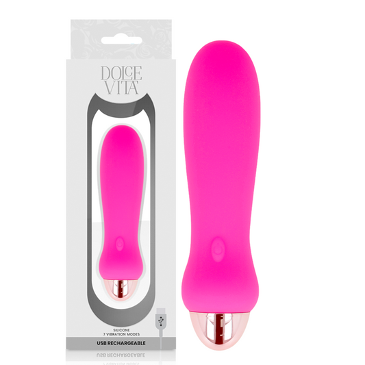 DOLCE VITA - FIVE PINK RECHARGEABLE VIBRATOR 7 SPEEDS