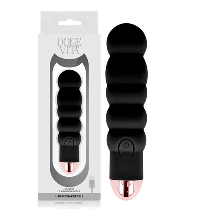 DOLCE VITA - VIBRADOR RECARGABLE SEIS NEGRO 7 VELOCIDADES