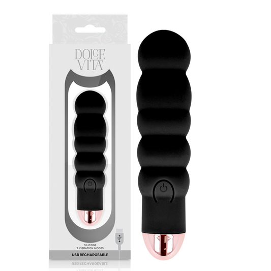 DOLCE VITA - VIBRADOR RECARGABLE SEIS NEGRO 7 VELOCIDADES