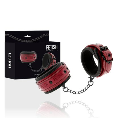 FETISH SUBMISSIVE DARK ROOM - GRILLETES DE TOBILLO DE CUERO VEGANO CON FORRO DE NEOPRENO