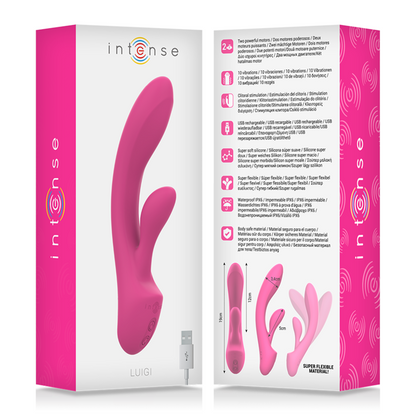 INTENSE - LUIGI RABBIT PINK LIQUID SILICONE VIBRATOR