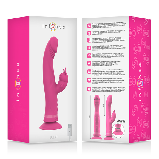 INTENSE - JULIO RABBIT PINK SILICONE VIBRATOR