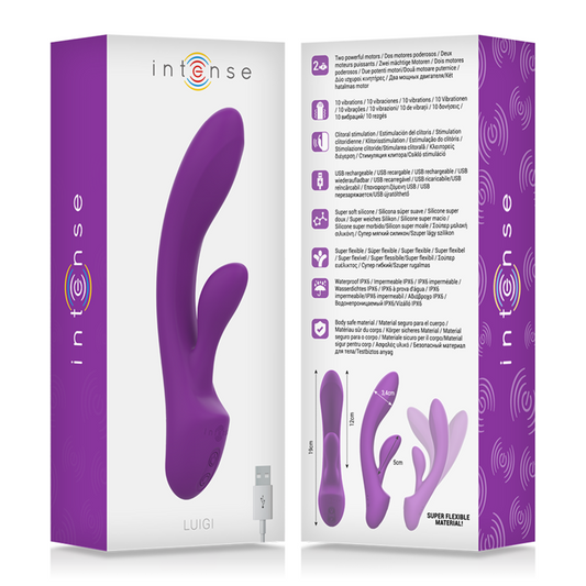 INTENSE - LUIGI RABBIT PURPLE LIQUID SILICONE VIBRATOR