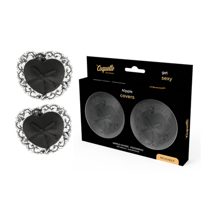 COQUETTE CHIC DESIRE - BLACK LACE TOE COVERS