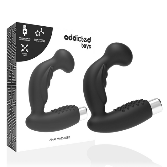 ADDICTED TOYS - RECHARGEABLE PROSTHETIC VIBRATOR - MODEL 3 - BLACK