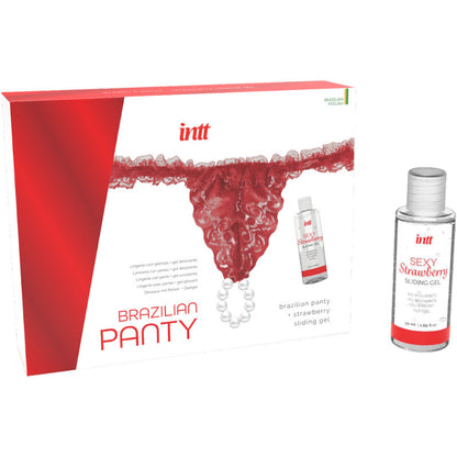 INTT RELEASES - BRAZILIAN RED PANTS WITH PEARLS AND LUBRICANT GEL 50 ML