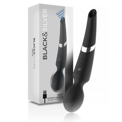 BLACK&SILVER - VARITA BECK Y VENTOSA 2 EN 1 SILICONA