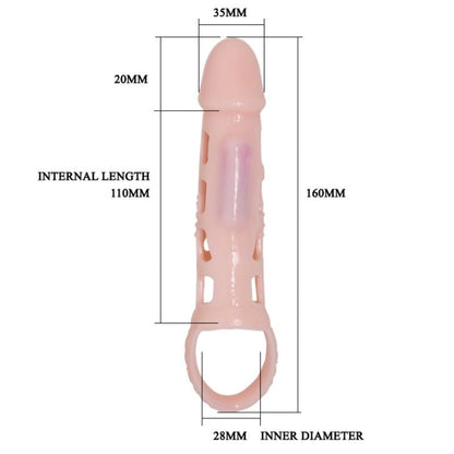 PRETTY LOVE - HARRISON PENIS EXTENDER COVER WITH VIBRATOR AND 13.5 CM HANDLE
