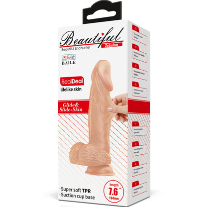 DANCE - PRETTY LOVE MEETING ZEBULON FLEXIBLE REALISTIC DILDO 19.4 CM NATURAL