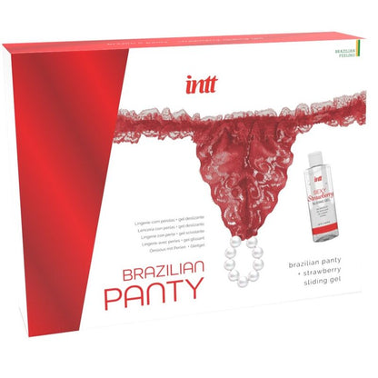 INTT RELEASES - BRAZILIAN RED PANTS WITH PEARLS AND LUBRICANT GEL 50 ML