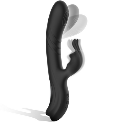 BLACK&SILVER - ESTIMULADOR DE CONEJO DE SILICONA RECARGABLE JAMIE NEGRO