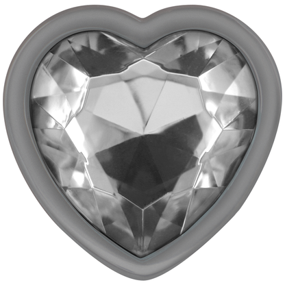 INTENSE - WHITE ALUMINUM METAL BUTT PLUG HEART SIZE M