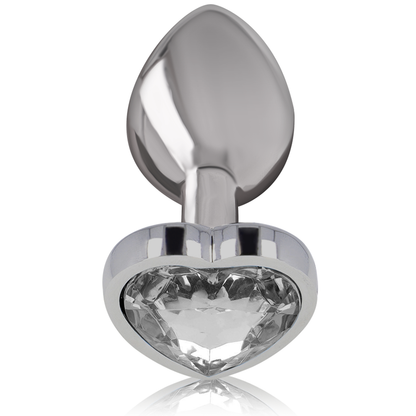 INTENSE - WHITE ALUMINUM METAL BUTT PLUG HEART SIZE M