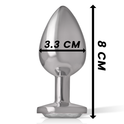 INTENSE - WHITE ALUMINUM METAL BUTT PLUG HEART SIZE M