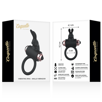 COQUETTE CHIC DESIRE - BLACK/GOLD VIBRATING RING