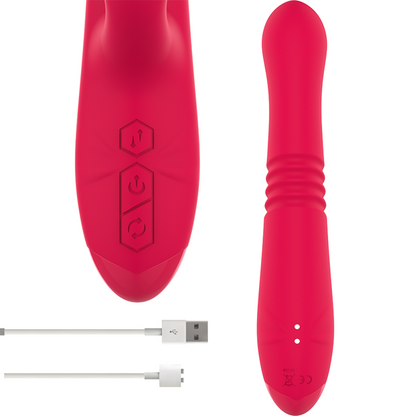 INTENSE - RECHARGEABLE UP &amp; DOWN VIBRATOR DUA MULTIFUNCTION WITH RED TONGUE