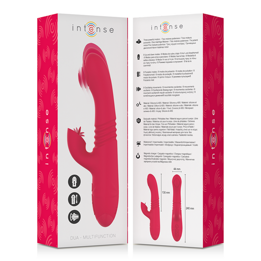 INTENSE - RECHARGEABLE UP &amp; DOWN VIBRATOR DUA MULTIFUNCTION WITH RED TONGUE