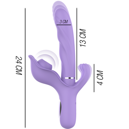 INTENSE - BILLIE MULTIFUNCIÓN VIBRADOR RECARGABLE SUCCIÓN Y PULSACIÓN MORADO