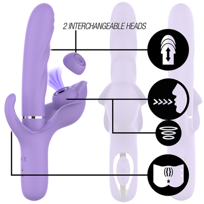 INTENSE - BILLIE MULTIFUNCIÓN VIBRADOR RECARGABLE SUCCIÓN Y PULSACIÓN MORADO