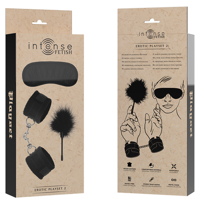 INTENSE - FETISH PLAYSET ERÓTICO 2 CON ESPOSAS, MÁSCARA CIEGA Y COSQUILLERO