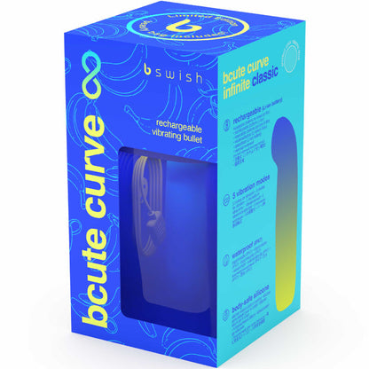 B SWISH - BCUTE CURVE INFINITE CLASSIC LIMITED EDITION RECHARGEABLE SILICONE VIBRATOR BLUE