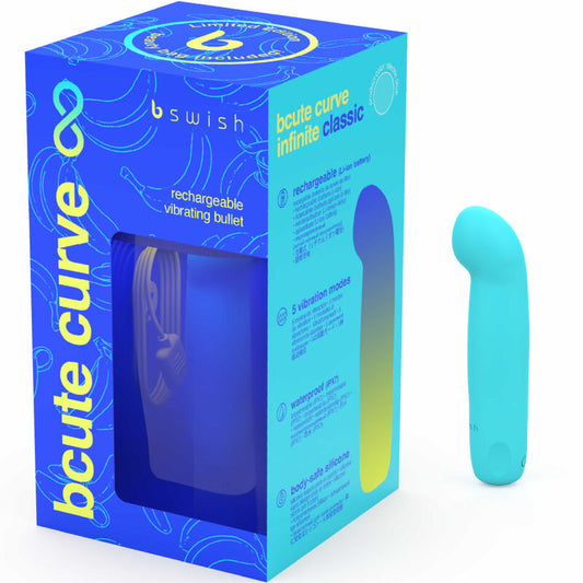 B SWISH - BCUTE CURVE INFINITE CLASSIC LIMITED EDITION RECHARGEABLE SILICONE VIBRATOR BLUE