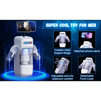 GAME CUP - THRUST VIBRATING MASTURBATOR WITH HEATING FUNCTION AND MOBILE STAND - BLACK