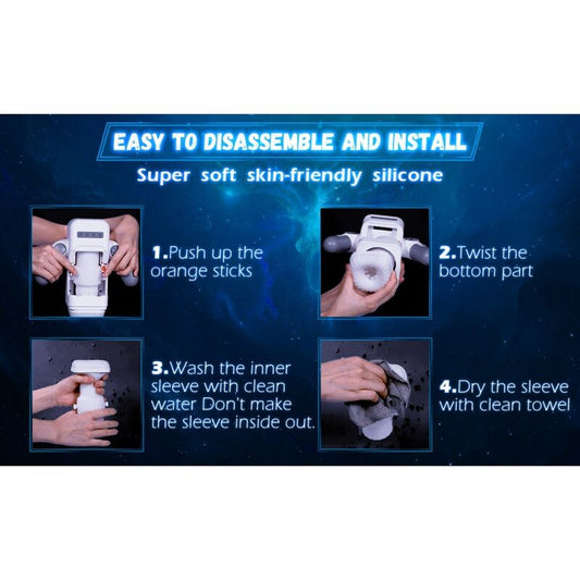 GAME CUP - THRUST VIBRATING MASTURBATOR WITH HEATING FUNCTION AND MOBILE STAND - BLACK