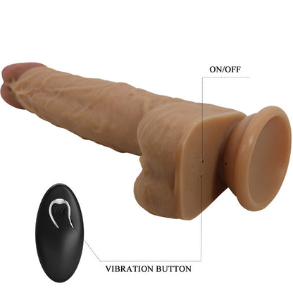 PRETTY LOVE - JONATHAN DILDO DE SILICONA 3 VIBRACIONES + 3 MEDIDAS DE INSERCIÓN CONTROL REMOTO 21 CM