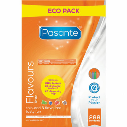 PASANTE - BAG OF FLAVORS ECO PACK CONDOMS 288 UNITS