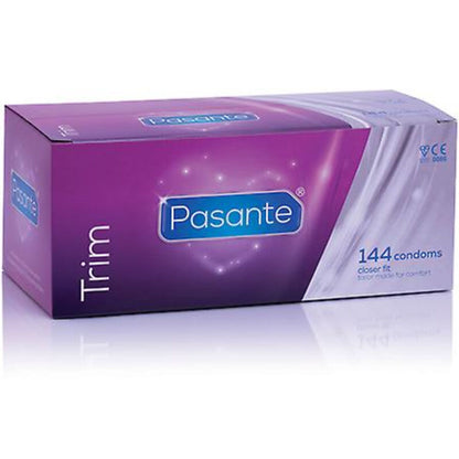 PASANTE - TRIM CLOSER FIT CAJA CONDOMS 144 UNITS