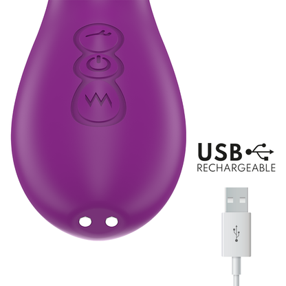 INTENSE - ATENEO RECHARGEABLE MULTIFUNCTION VIBRATOR 7 VIBRATIONS WITH OSCILLATING TONGUE AND PURPLE JUICE