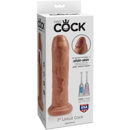 KING COCK - PENE REALISTA SIN CORTES 17.8 CM CARAMELO