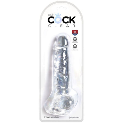 KING COCK - CLEAR REALISTIC PENIS WITH 16.5 CM TRANSPARENT BALLS