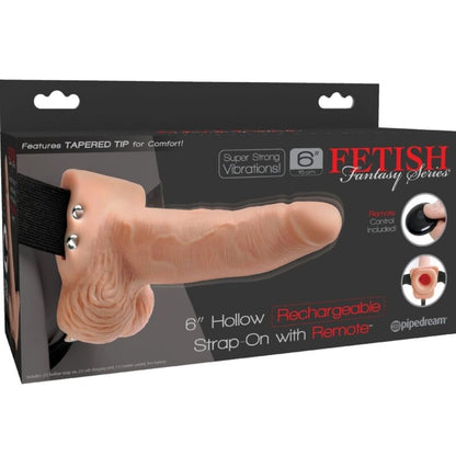 FETISH FANTASY SERIES - ADJUSTABLE HARNESS WITH REMOTE CONTROL REALISTIC PENIS WITH RECHARGEABLE TESTICLES AND 15 CM VIBRATOR
