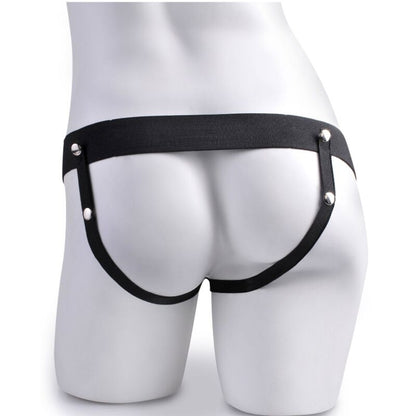 FETISH FANTASY SERIES - ADJUSTABLE HARNESS WITH REMOTE CONTROL REALISTIC PENIS WITH RECHARGEABLE TESTICLES AND 15 CM VIBRATOR