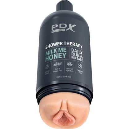 PDX PLUS - MASTURBADOR STROKER DISEÑO DISCRETO DE BOTELLA DE CHAMPÚ MILK ME HONEY