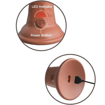 KING COCK - ELITE REALISTIC SILICONE VIBRATOR 15.2 CM CARAMEL