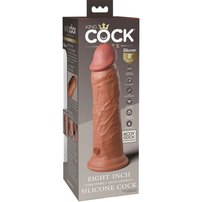 KING COCK - ELITE REALISTIC SILICONE VIBRATOR 20.3 CM CARAMEL