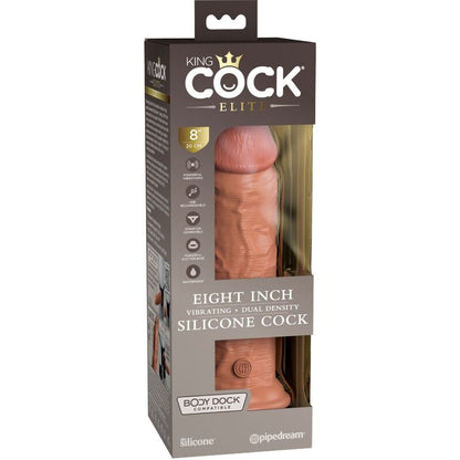 KING COCK - ELITE REALISTIC SILICONE VIBRATOR 20.3 CM CARAMEL
