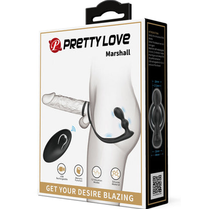 PRETTY LOVE - MARSHALL COCK RING WITH VIBRATING REMOTE CONTROL ANAL PLUG