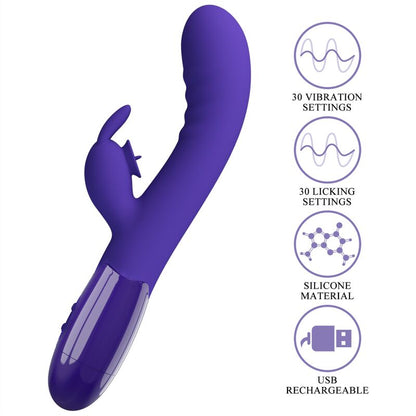 PRETTY LOVE - VIBRADOR DE CONEJO VIOLETA CERBERUS YOUTH