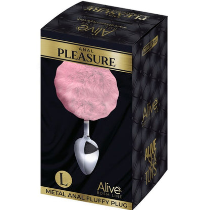 ALIVE - PINK FLUFFY SMOOTH METAL ANAL PLEASURE PLUG SIZE S