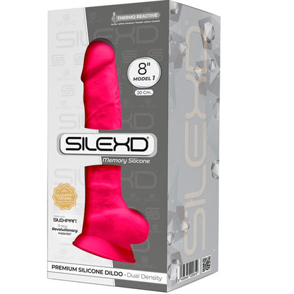 SILEXD - MODEL 1 PREMIUM REALISTIC SILEXPAN SILICONE PENIS FUCHSIA 20 CM