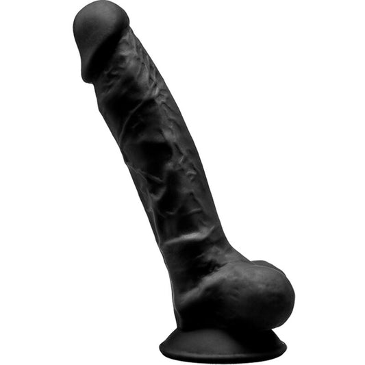 SILEXD - MODEL 1 PREMIUM REALISTIC SILEXPAN SILICONE BLACK PENIS 17.5 CM