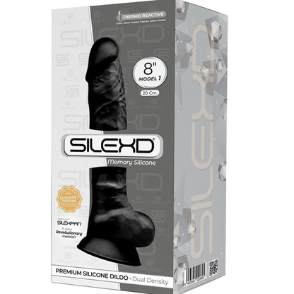 SILEXD - MODEL 1 PREMIUM REALISTIC PENIS SILEXPAN SILICONE BLACK 20 CM