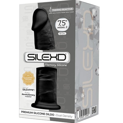 SILEXD - MODEL 2 PREMIUM REALISTIC SILEXPAN SILICONE BLACK PENIS 19 CM
